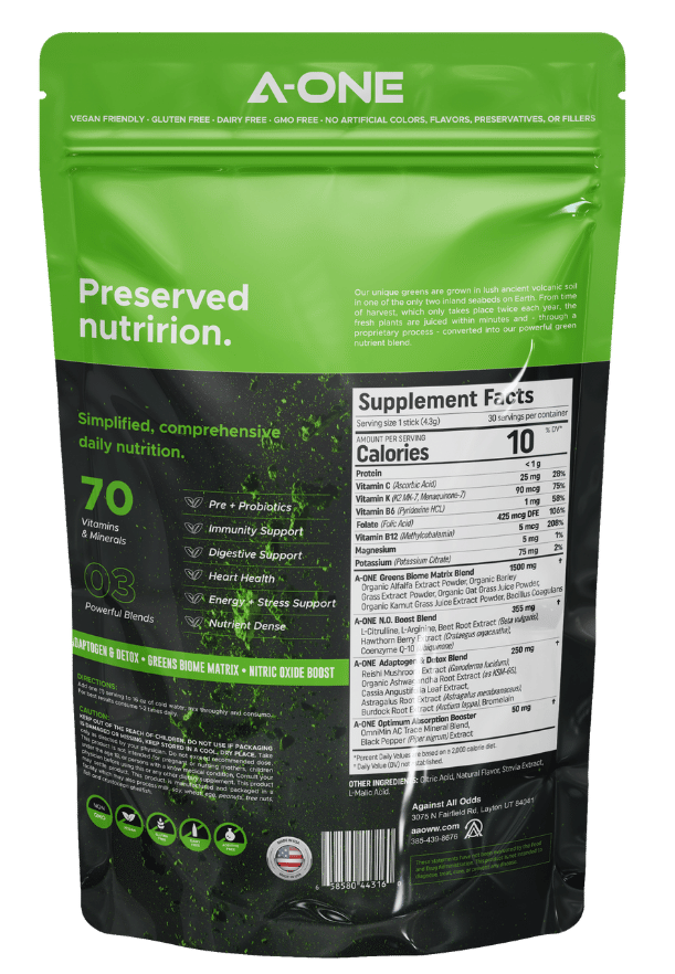 Thumbnail — Activ Greens back of bag