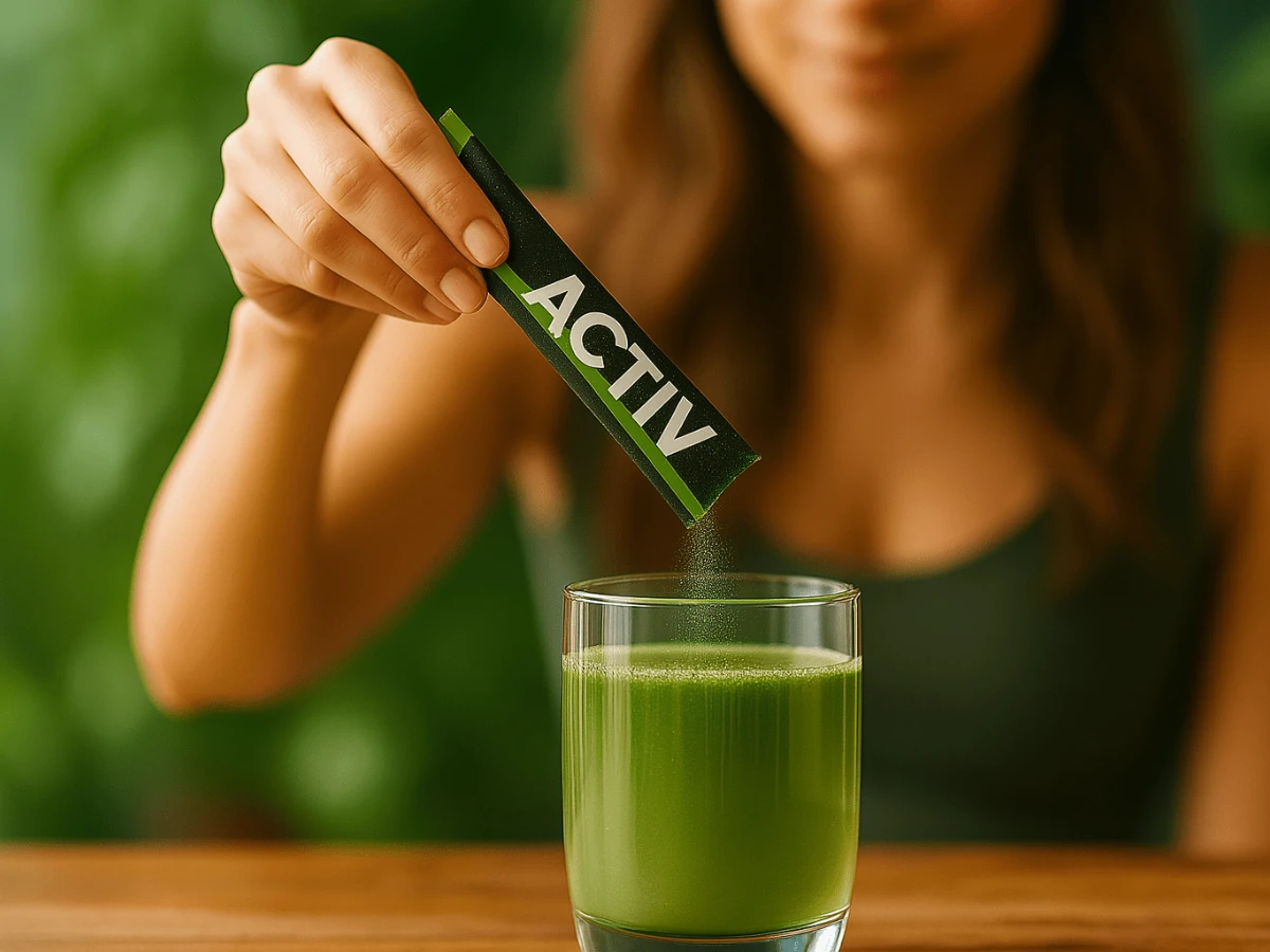 ACTIV stick pouring into a glass