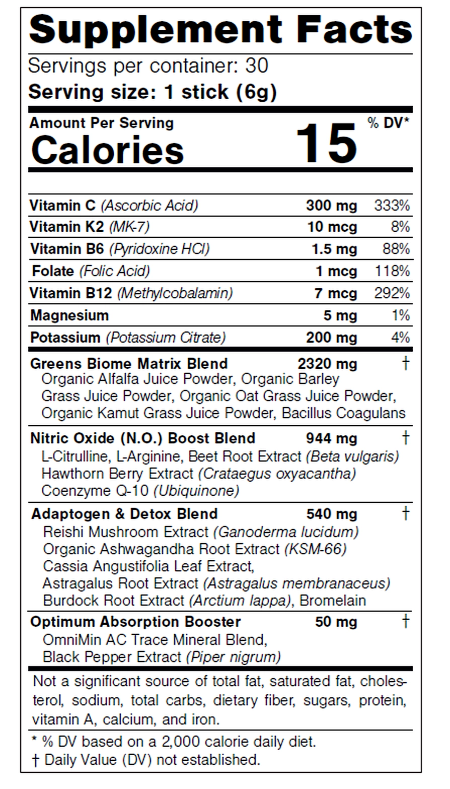 boosted activ greens supplement facts